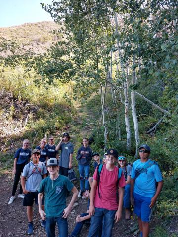 Students enjoyed beautiful weather for the hike.
