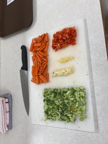 Cut up vegetables