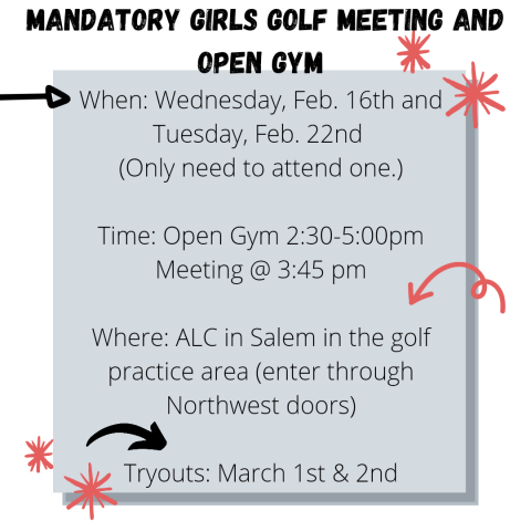 Girls Golf Announcement