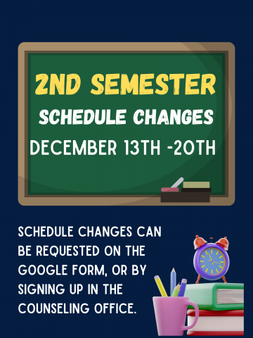 2nd semester schedule changes